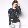 Custom Women Business Office Loose Printed Geometric Blouses